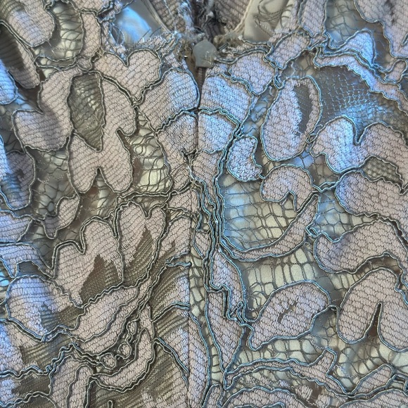 NWT Eliza J Womens Tulip Hem Dress Blush Pink Lace V Neck Lined Cocktail - Picture 15 of 16